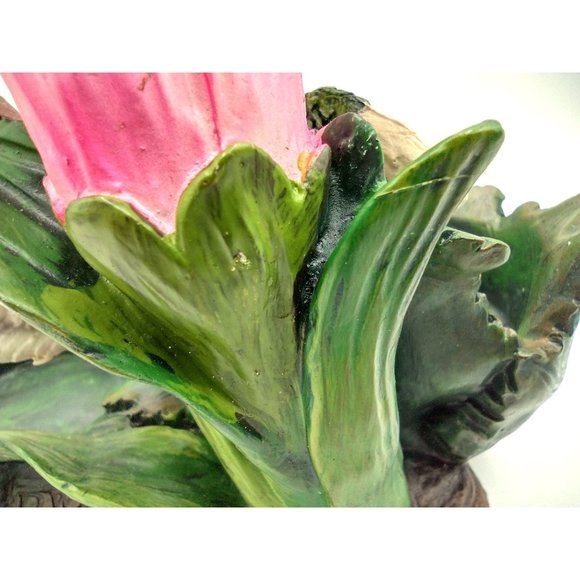 Hummingbird Votive Candle Holder Floral Marked DWK 2010 on back 6 Inches Tall - Picture 7 of 14